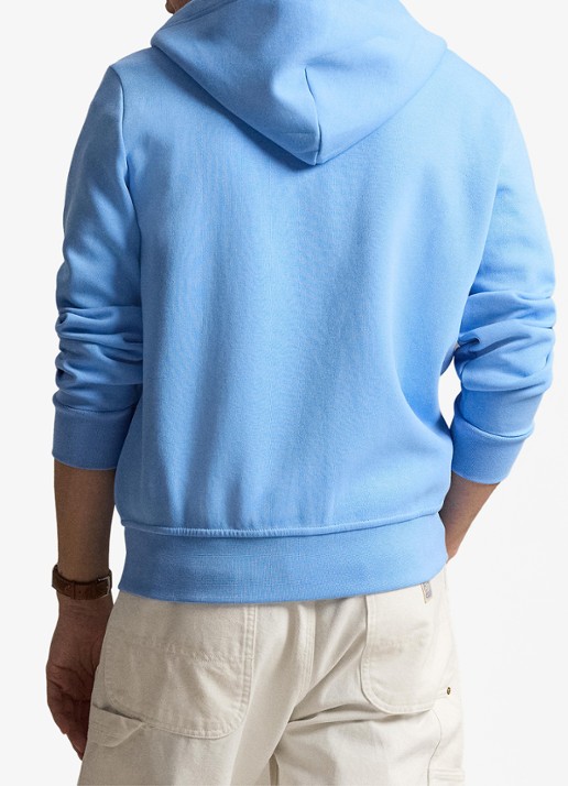 Ralph Lauren Sweatvest met steekzakken en logoborduring - achterkant chatham blue