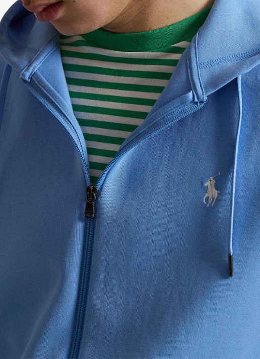 Ralph Lauren Sweatvest met steekzakken en logoborduring - detail 3 chatham blue
