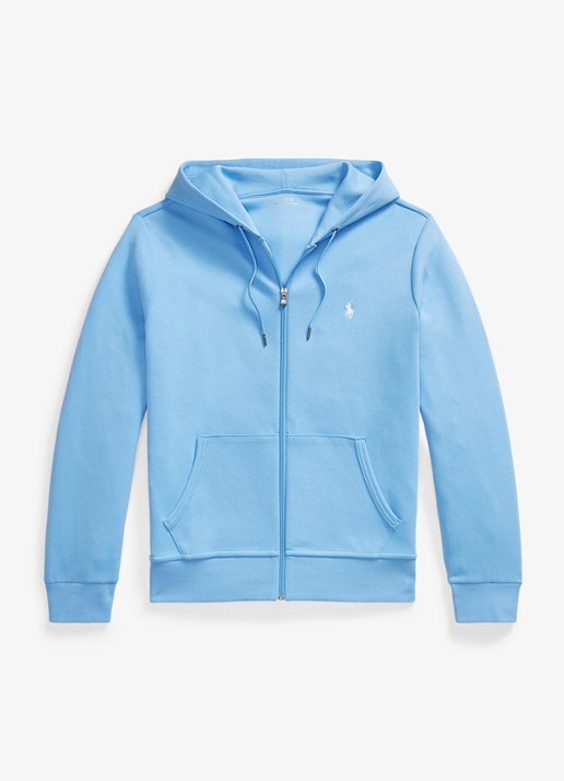 Ralph Lauren Sweatvest met steekzakken en logoborduring - voorkant 4 chatham blue