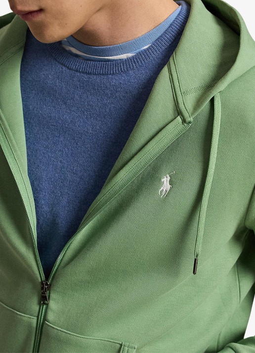 Ralph Lauren Sweatvest met steekzakken en logoborduring - detail 2 outback green / groen