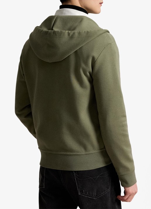 Ralph Lauren Sweatvest met steekzakken en logoborduring - achterkant cruise olive / olijfgroen