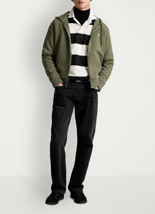 Ralph Lauren Sweatvest met steekzakken en logoborduring - detail 2 cruise olive / olijfgroen