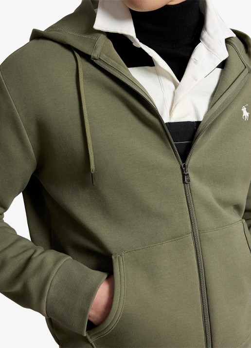 Ralph Lauren Sweatvest met steekzakken en logoborduring - detail 3 cruise olive / olijfgroen