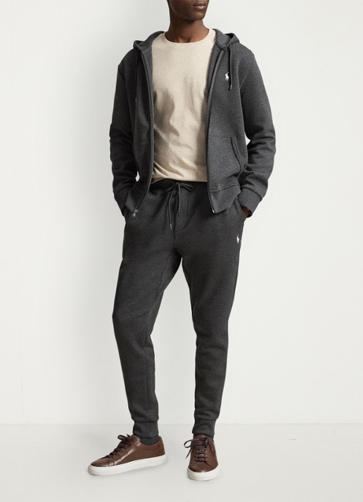 Ralph Lauren Sweatvest met steekzakken en logoborduring - detail windsor heather / donkergrijs