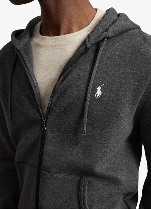 Ralph Lauren Sweatvest met steekzakken en logoborduring - detail 2 windsor heather / donkergrijs