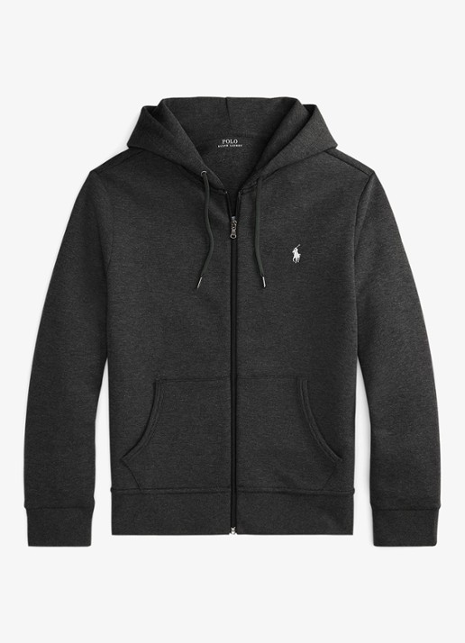 Ralph Lauren Sweatvest met steekzakken en logoborduring - voorkant 3 windsor heather / donkergrijs