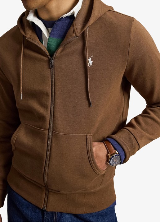 Ralph Lauren Sweatvest met steekzakken en logoborduring - detail 5 luggage brown / bruin
