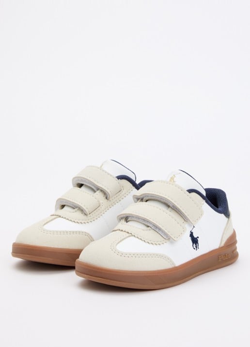Ralph Lauren T-Hollis sneaker met logo  - voorkant 2 wit