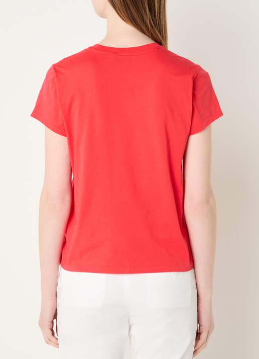 Ralph Lauren T-shirt met logo - achterkant koraal