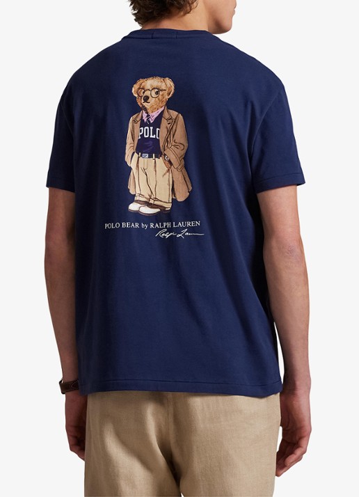 Ralph Lauren T-shirt met logo - achterkant 4 newport navy / donkerblauw