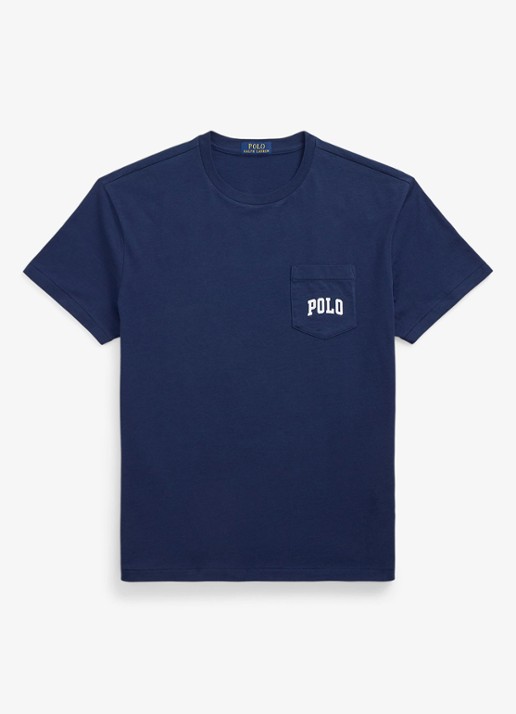 Ralph Lauren T-shirt met logo - voorkant newport navy / donkerblauw