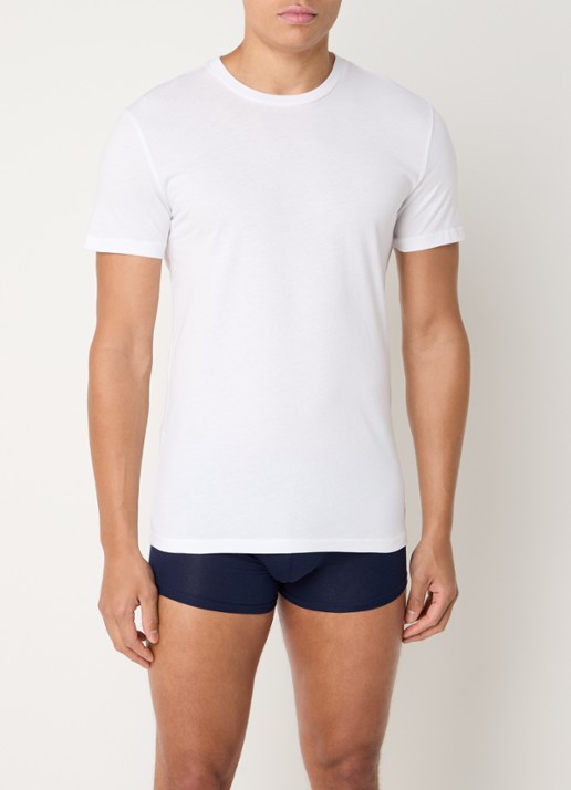 Ralph Lauren T-shirt met logoborduring in 3-pack - voorkant 3 donkerblauw