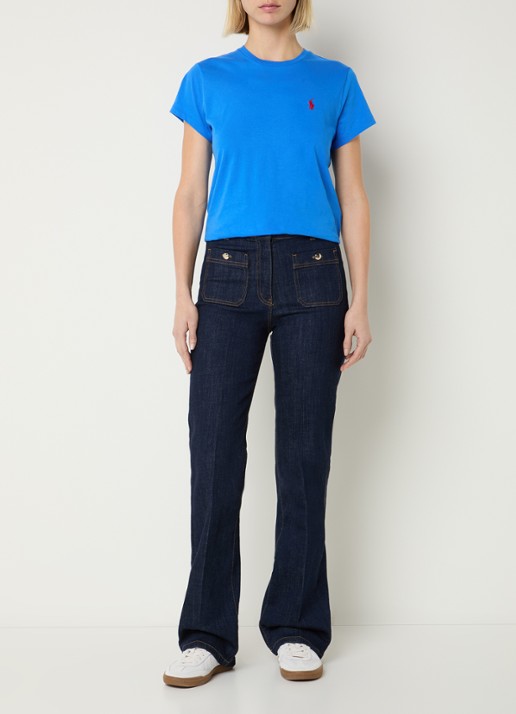 Ralph Lauren T-shirt met logoborduring - voorkant 4 kobaltblauw