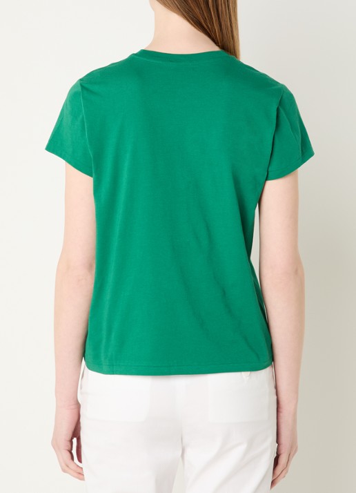 Ralph Lauren T-shirt met logoborduring - achterkant donkergroen