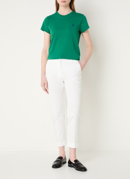 Ralph Lauren T-shirt met logoborduring - voorkant 4 donkergroen