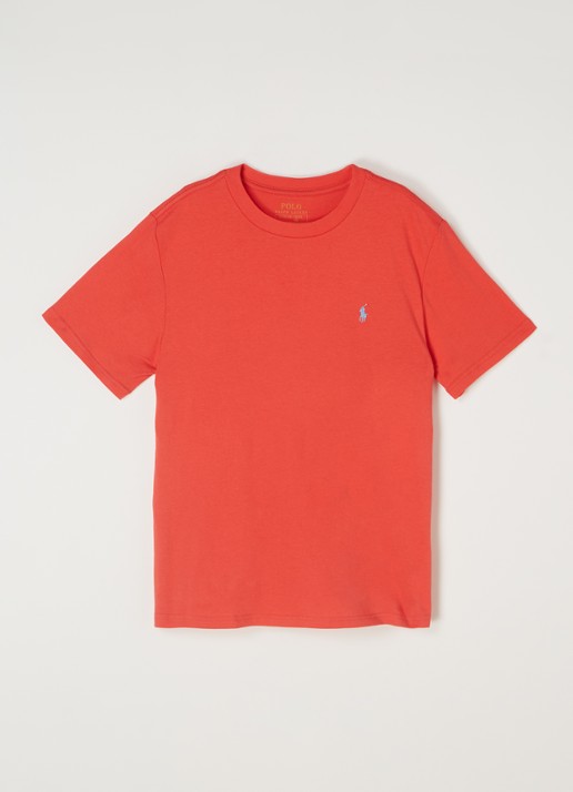 Ralph Lauren T-shirt met logoborduring - voorkant 3 steenrood