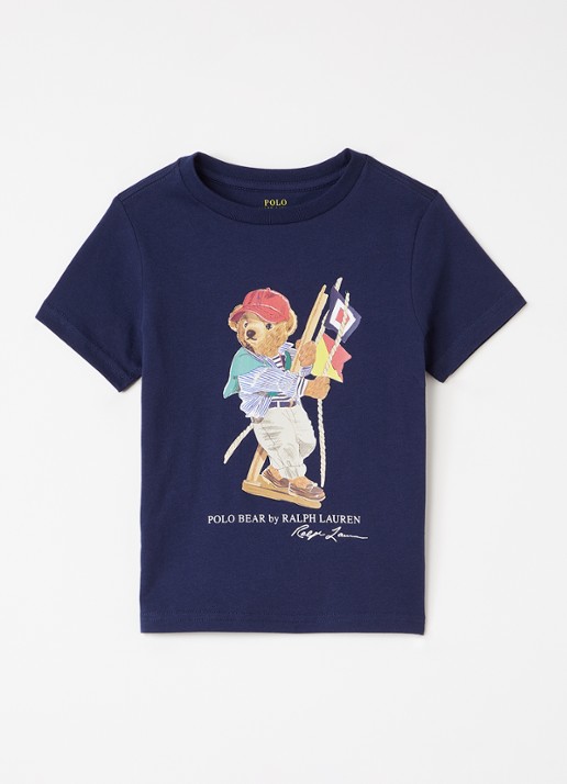 Ralph Lauren T-shirt met logoborduring - voorkant royalblauw