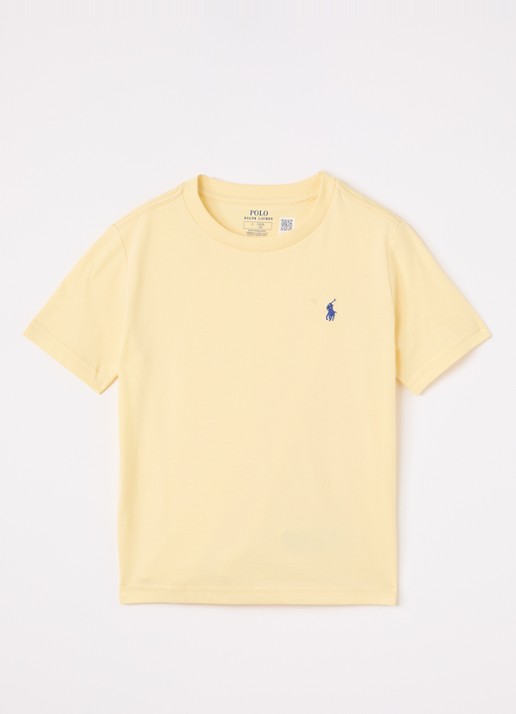 Ralph Lauren T-shirt met logoborduring - voorkant geel