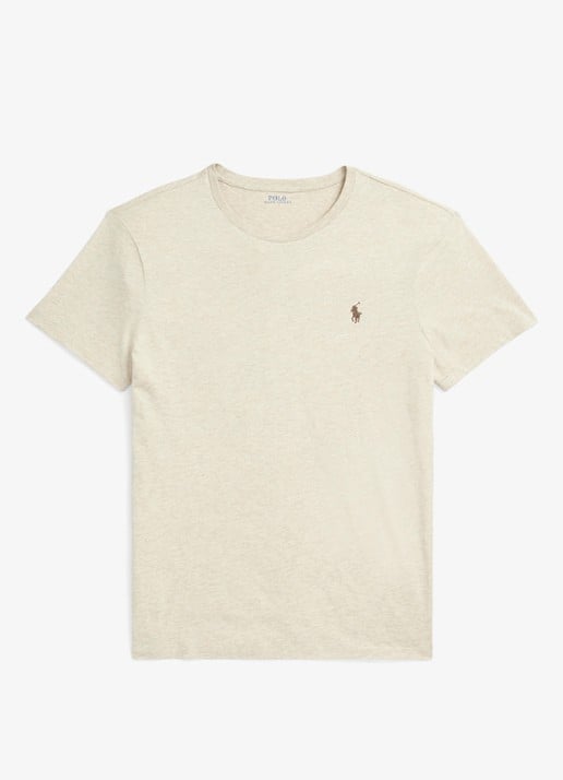 Ralph Lauren T-shirt met logoborduring - voorkant expedition dune heather / beige