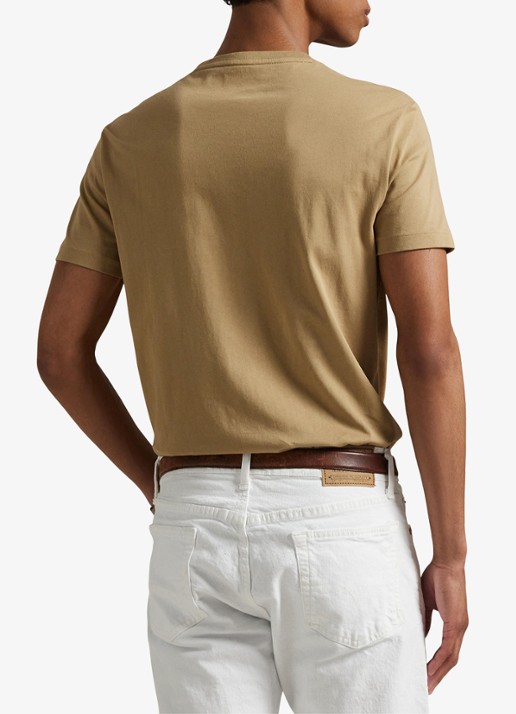 Ralph Lauren T-shirt met logoborduring - achterkant cafe tan/c8176-3x17