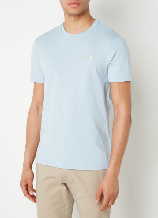 Ralph Lauren T-shirt met logoborduring - detail alpine blue / lichtblauw