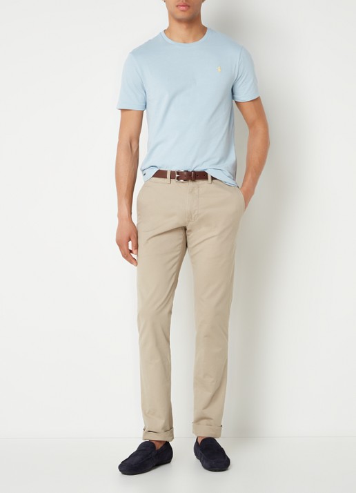 Ralph Lauren T-shirt met logoborduring - voorkant 4 alpine blue / lichtblauw
