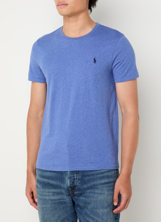 Ralph Lauren T-shirt met logoborduring - detail 4 faded royal heather/ blauw