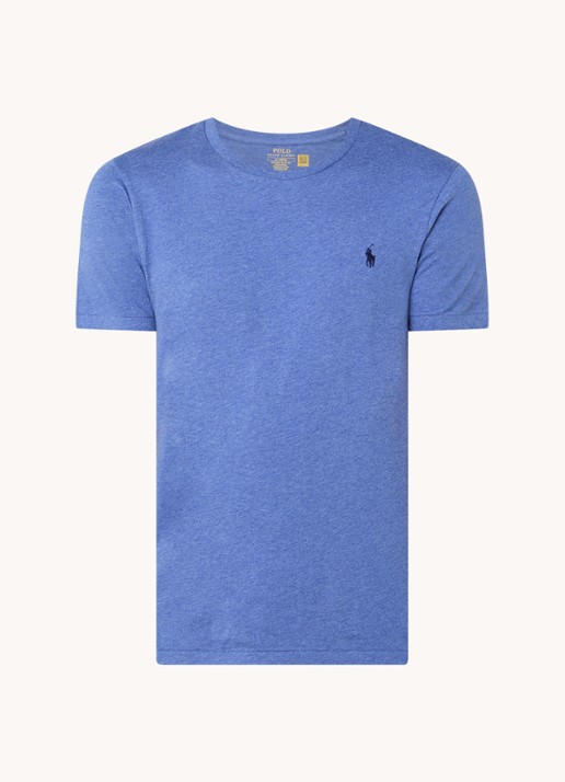 Ralph Lauren T-shirt met logoborduring - voorkant 2 faded royal heather/ blauw