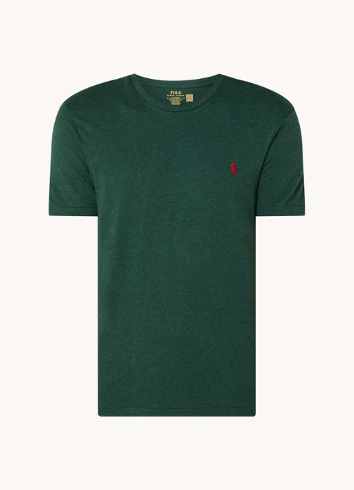 Ralph Lauren T-shirt met logoborduring - voorkant donkergroen