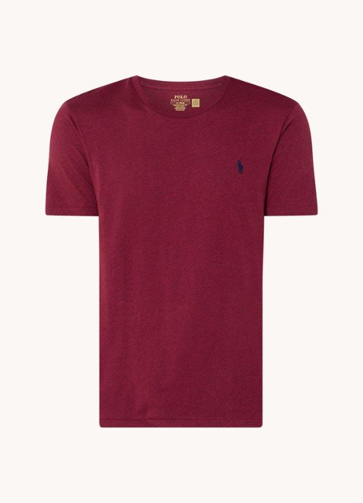 Ralph Lauren T-shirt met logoborduring - voorkant 2 vintage port heather/c7587-4326