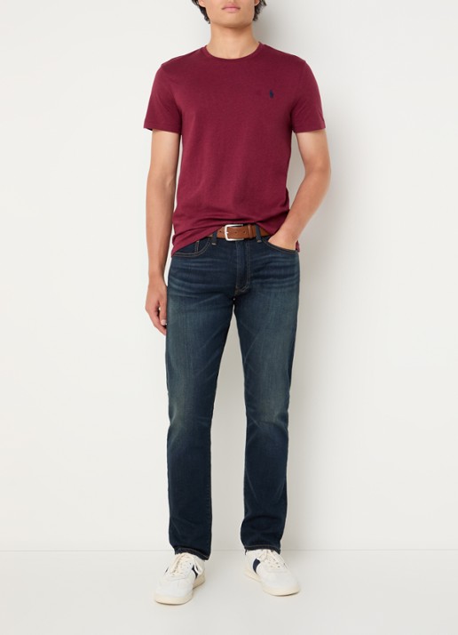 Ralph Lauren T-shirt met logoborduring - voorkant 3 vintage port heather/c7587-4326