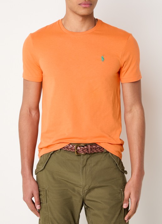 Ralph Lauren T-shirt met logoborduring - detail kona orange / oranje