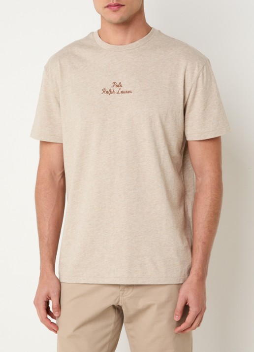 Ralph Lauren T-shirt met logoborduring - detail tuscan beige heather / beige