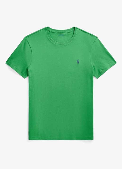 Ralph Lauren T-shirt met logoborduring - voorkant raft green / groen
