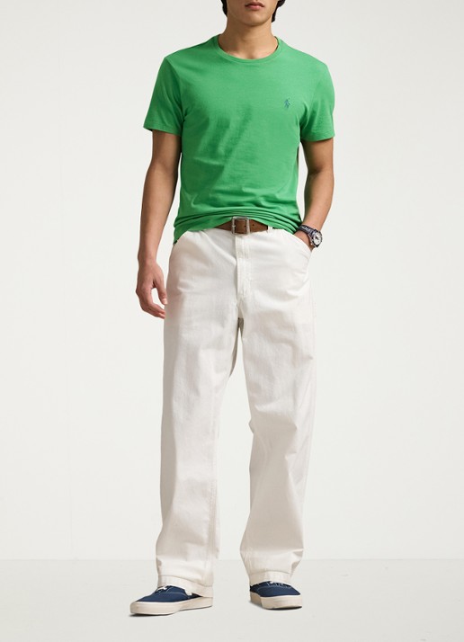 Ralph Lauren T-shirt met logoborduring - voorkant 2 raft green / groen