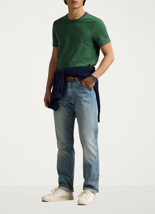 Ralph Lauren T-shirt met logoborduring - voorkant 4 washed forest/c7598-45tx