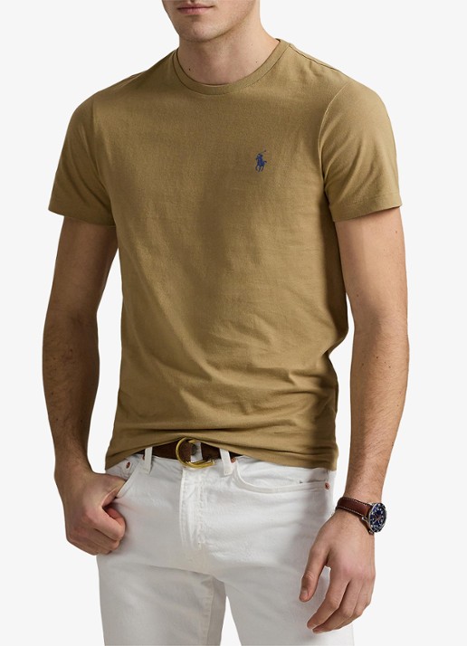 Ralph Lauren T-shirt met logoborduring - detail coastal beige/c7952-45u1