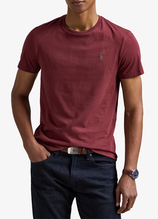 Ralph Lauren T-shirt met logoborduring - detail red wine/c5546-45tw