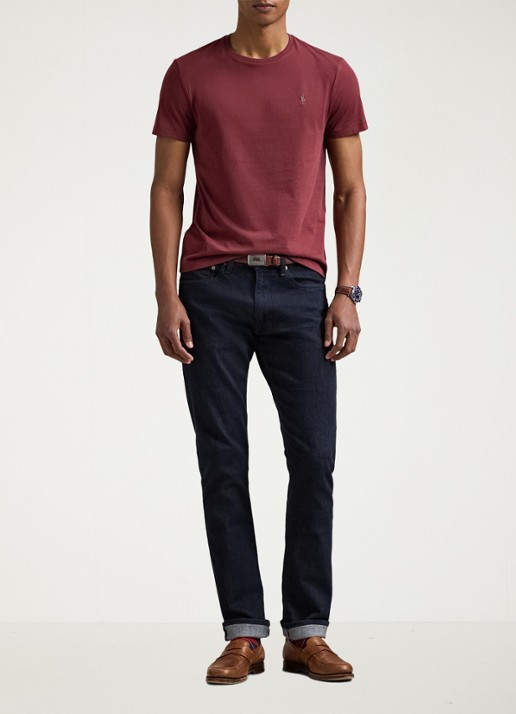 Ralph Lauren T-shirt met logoborduring - voorkant 4 red wine/c5546-45tw