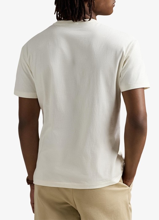 Ralph Lauren T-shirt met logoborduring - achterkant 4 pale cream / creme