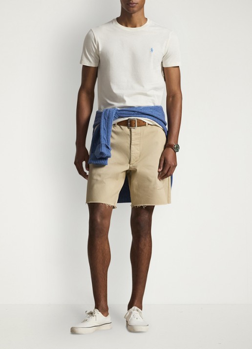 Ralph Lauren T-shirt met logoborduring - voorkant 3 parchment cream/c8634-3zob