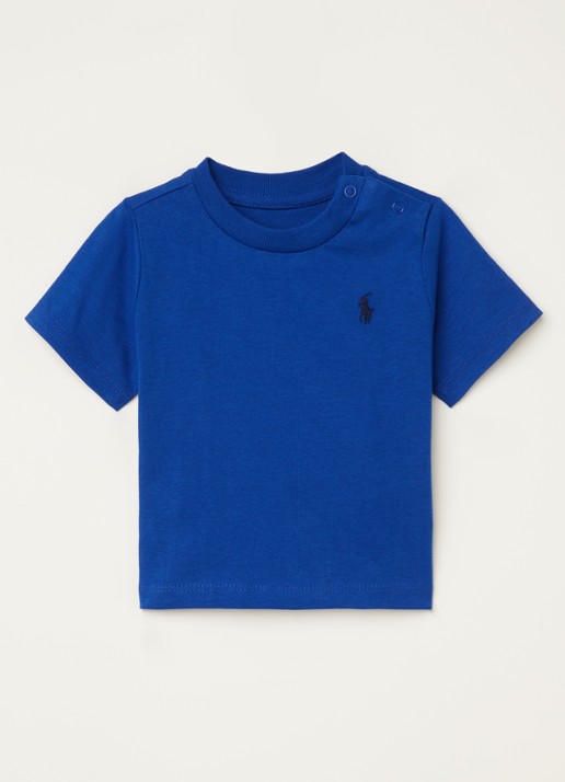 Ralph Lauren T-shirt met logoborduring - voorkant blauw