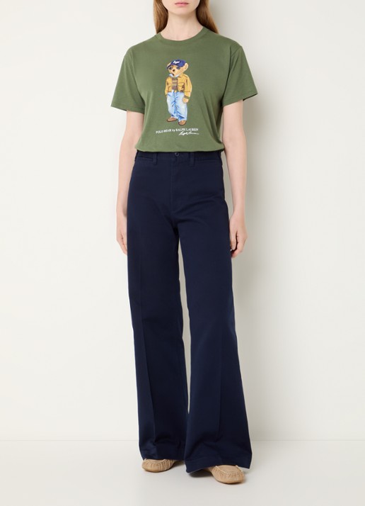 Ralph Lauren T-shirt met logoprint - voorkant 2 mosgroen