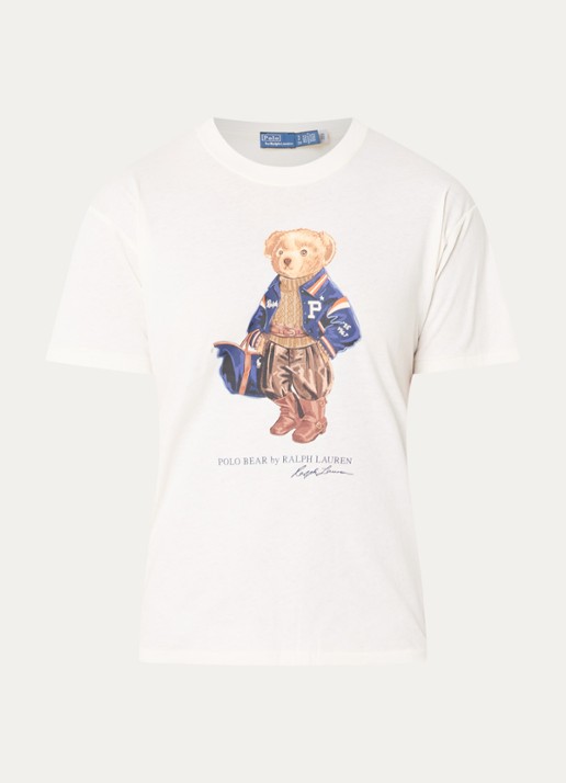 Ralph Lauren T-shirt met logoprint - voorkant 3 gebroken wit