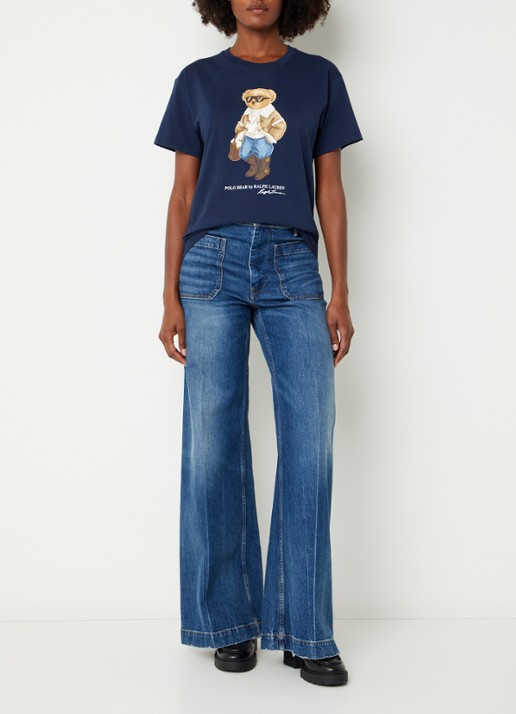 Ralph Lauren T-shirt met logoprint - voorkant 3 indigo