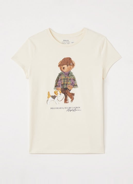 Ralph Lauren T-shirt met logoprint - voorkant 3 creme
