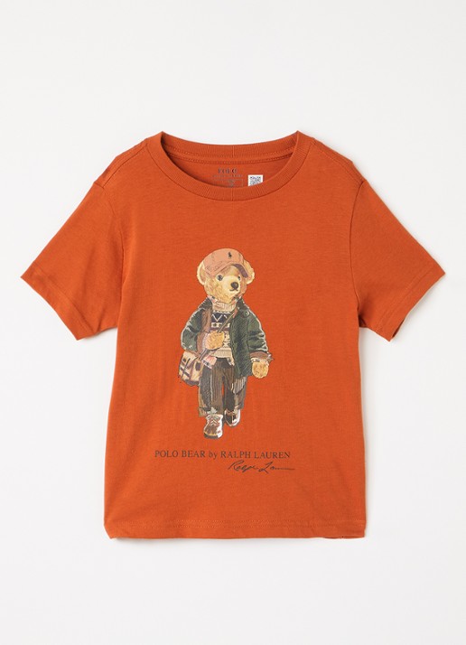 Ralph Lauren T-shirt met logoprint - voorkant oranje
