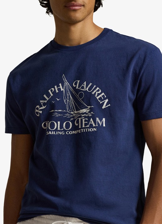 Ralph Lauren T-shirt met logoprint - detail 5 dark cobalt / kobaltblauw