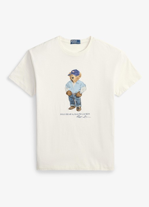 Ralph Lauren T-shirt met logoprint - voorkant 2 nevis / gebroken wit