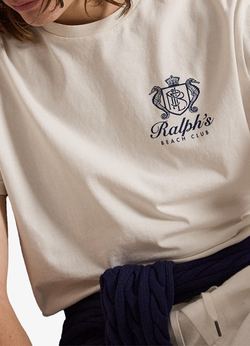 Ralph Lauren T-shirt met logoprint - detail 4 deckwash white / wit